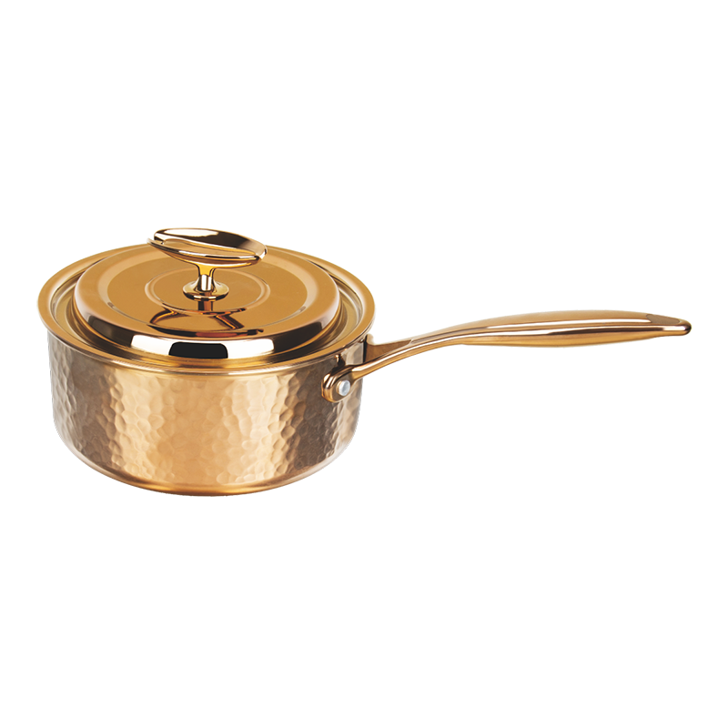 三層鋼鍍金錘印單柄湯鍋