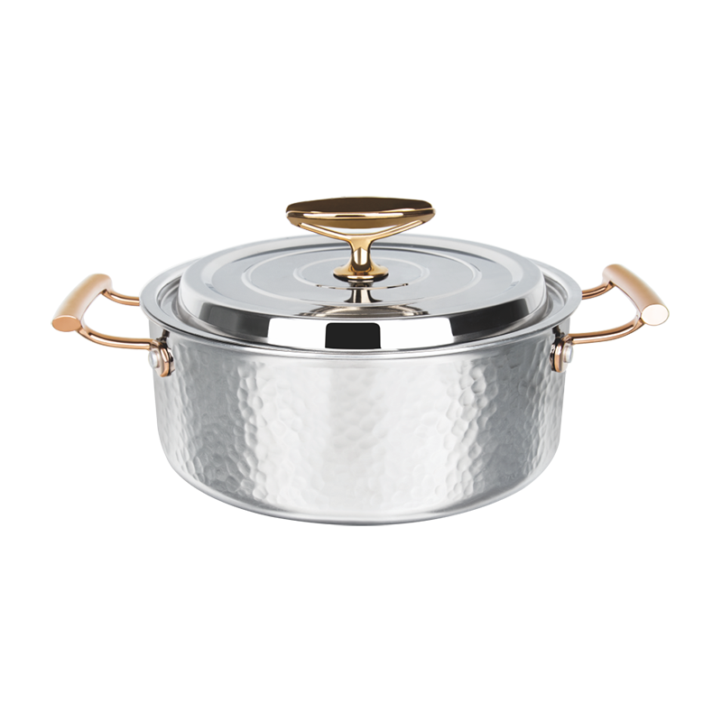 三層鋼金耳錘印淺湯鍋